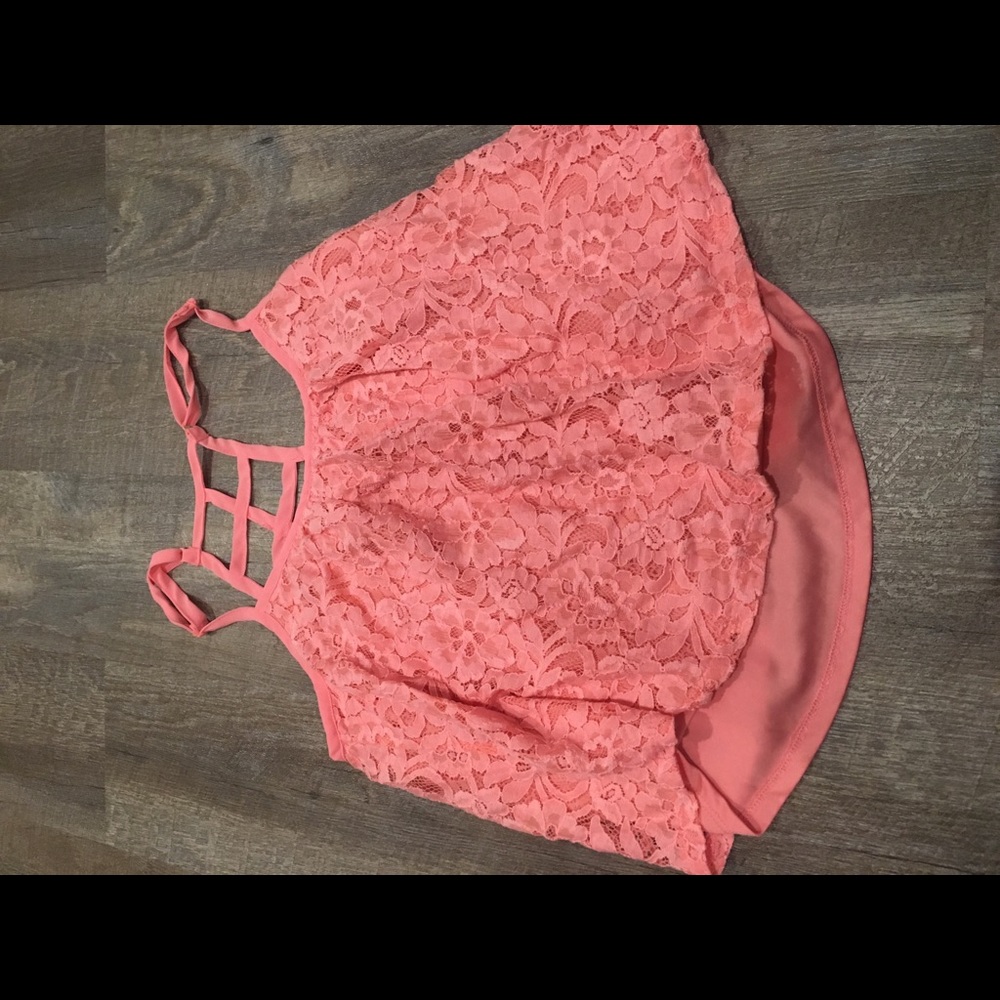 Pink lace top